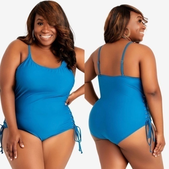 SUN & SEA LACE UP ONE PIECE - Picture 1 of 2